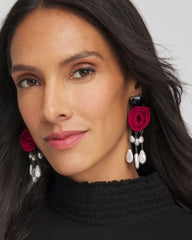 Chico's Outlet - Red Rose Drop Earrings