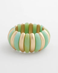 Chico's / Aqua and Gold Stretch Bracelet