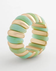 Chico's / Aqua and Gold Stretch Bracelet