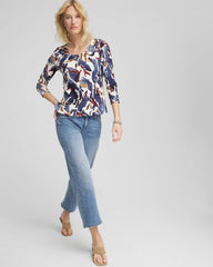 Chico's Discount - Printed Textured Scoopneck Cardigan
