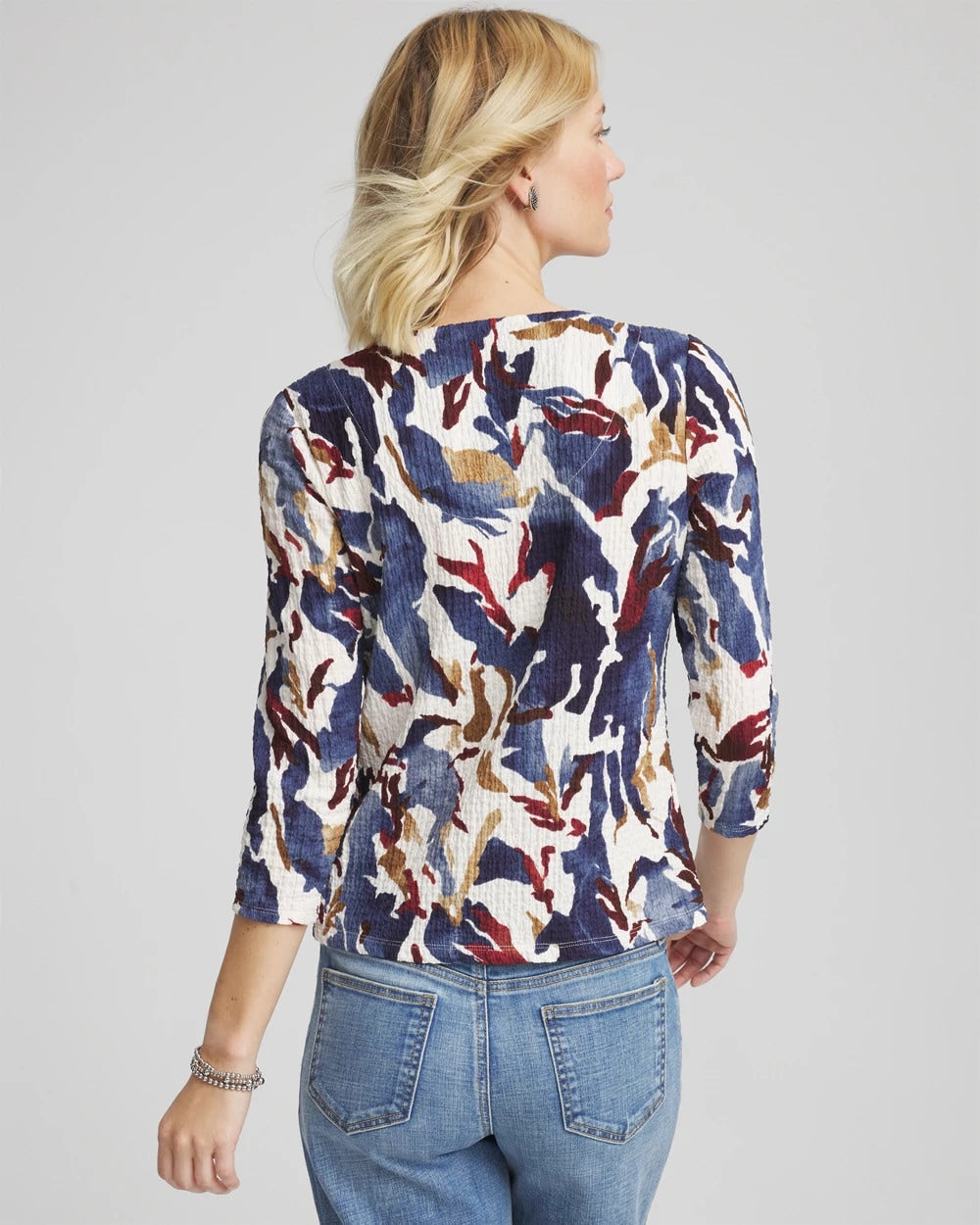 Chico's Discount - Printed Textured Scoopneck Cardigan