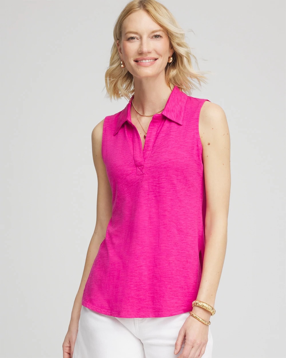 Chico's Sale - Slub Sleeveless Collared Tunic